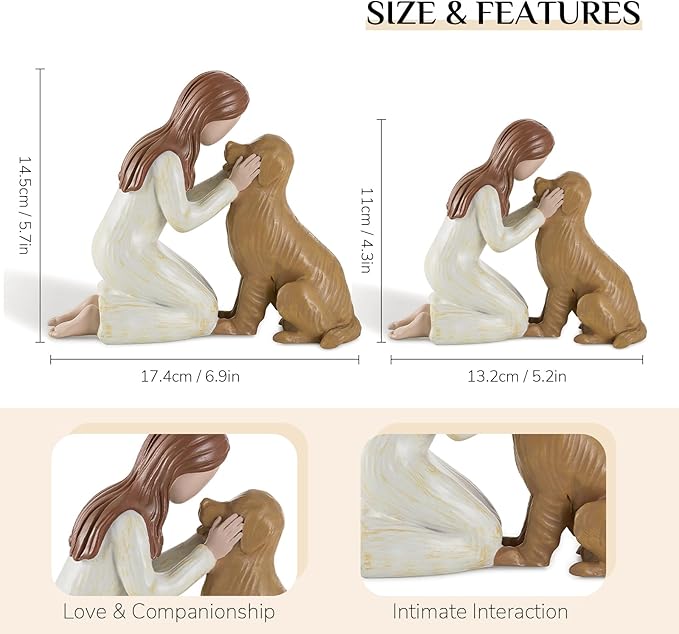 Pet Memorial Gifts for Dogs: Loss of Dog Sympathy Bereavement Remembrance Gift for Dog Lover - Golden Retriever Statue Decorations (6.9" x 5.7")