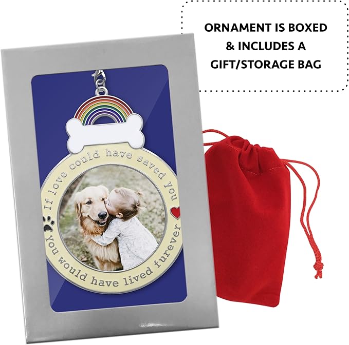 Dog Memorial Keepsake Christmas Ornaments - Set of 3-2025 Dated - If Love Could Have Saved You - Paw Prints and Heart Design - Loss of Pet Gifts - 3.5'D