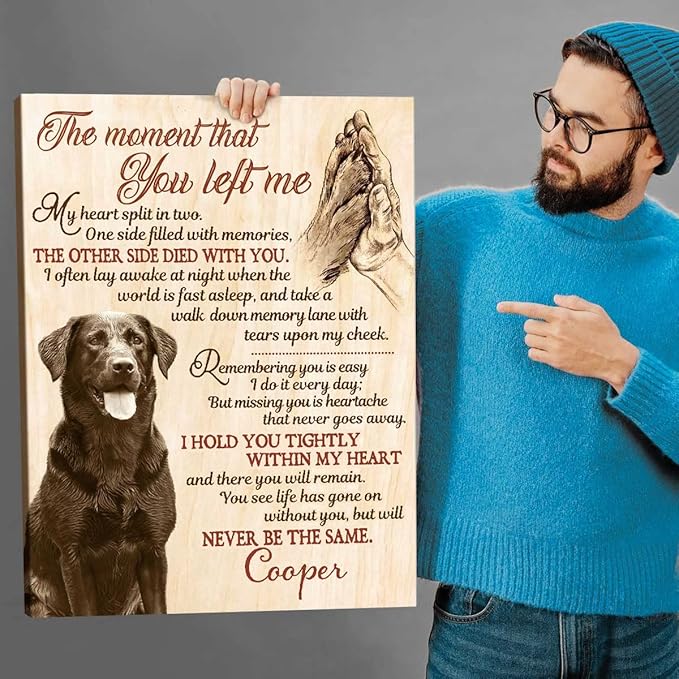 Benicee Shop Wall Art, Personalized Dog Memorial Art Print, 8x10 Inches, Handmade Pet Bereavement Gift