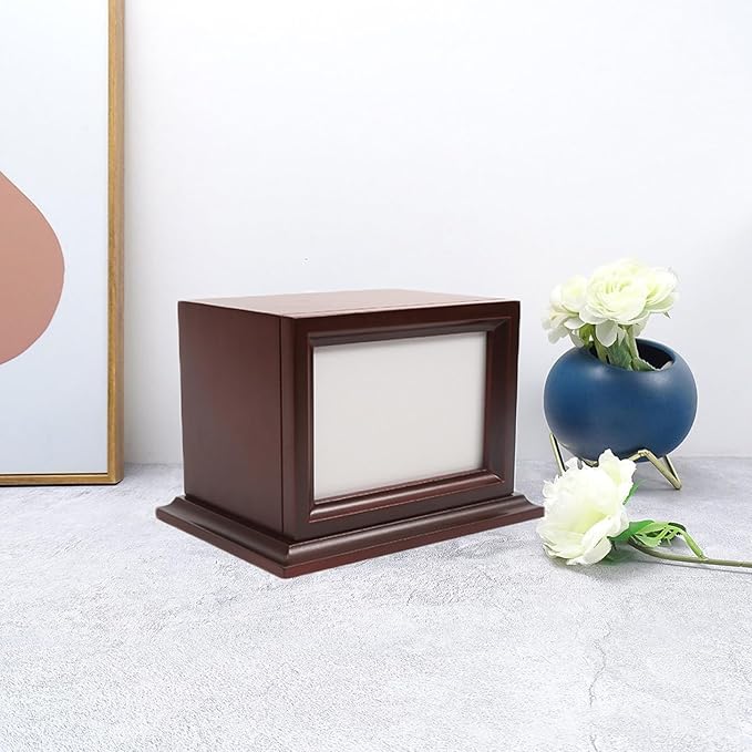 Wooden Pet Memorial Keepsake UrnsSmall/Medium Dogs & Cats（Medium）, Photo Box Pet Cremation Urn，Cremation Urns for Dogs Ashes，Cat Urn，Loss Pet Sympathy Remembrance Gift