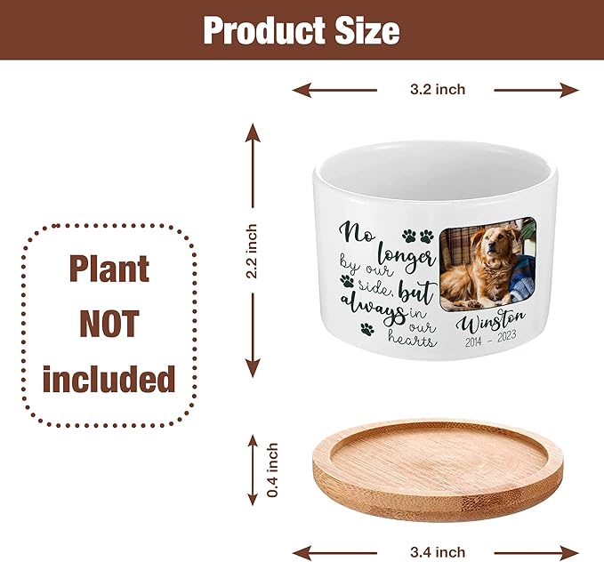 Customized Dog Memorial Plant Pots for Grieving Pet Owners Personalized Dog Memorial Gifts Plant Pots Pet Loss Gifts Cat Loss Sympathy Name Date Image Plaque