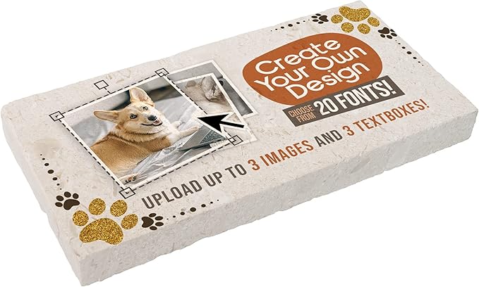 Personalized Pet Memorial Stones, 6x12 Create Your Own Pet Grave Markers as Keepsake or Pet Remembrance, Pet Loss Gifts for Bereaved Pet Owners, DIY Personalized Pet Memorial Limestone (Design 9)
