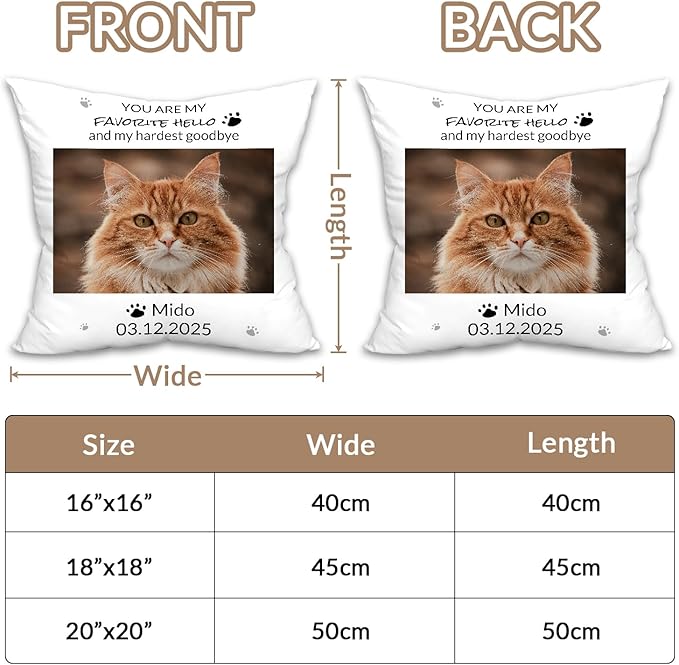 Custom Dog Memorial Throw Pillow with Photo - Personalized Loss of Dog Sympathy Gift for You | Pet Memorial Gifts for Dogs/Cats (Style 2)