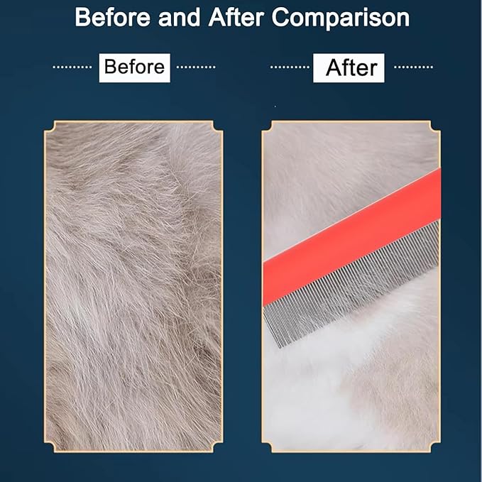 Small Dog Grooming Comb - Perfect for Shih Tzus, Yorkies, and Maltipoos - Ideal Puppy Hair Brushes for Maltese and Small Breeds (Red)