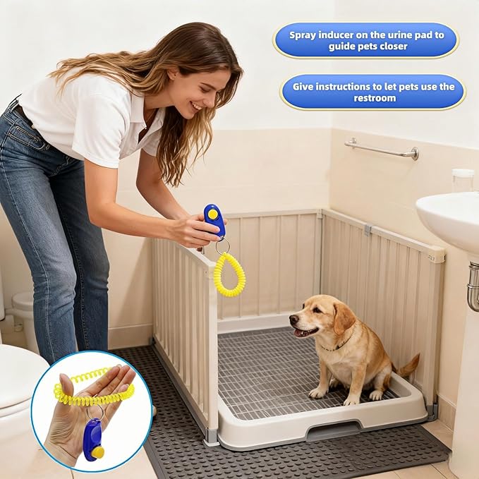 BUBBLE-FLY Dog Training Clicker with Wrist Strap, Effective Obedience Aid for Barking, Sit, Stay. Humane & Easy
