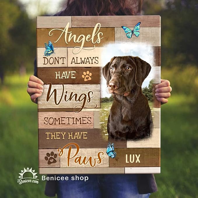 Benicee Shop Memorial Gifts For Dogs, Personalized Memorial Pet Gift Wall Art, Sympathy Gift for Pet Lovers, Dog In Remembrance Wall Decor