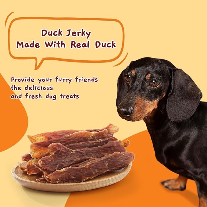 Jungle Calling Dog Treats, Duck Jerky for Dogs, Slow Roasted Snacks for Medium and Large Dogs Chewy Training Treats, 10.6 oz