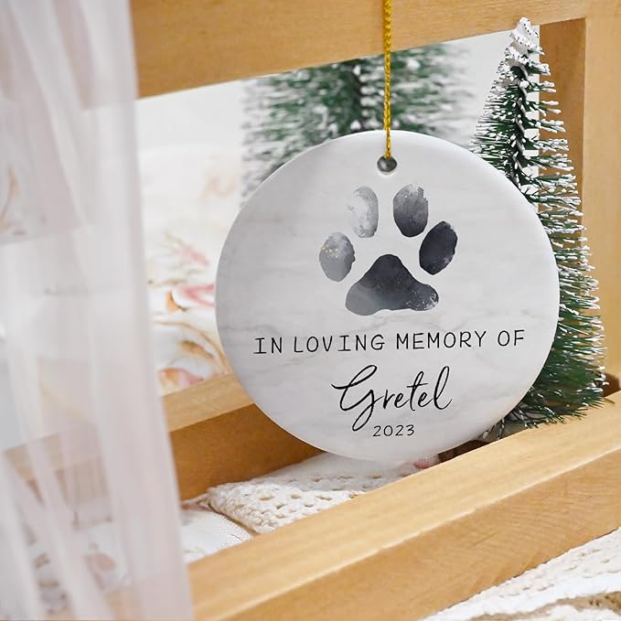 Touber Personalized Memorial Ornament for Loss of Pet, Sympathy Gift for Dog Bereavement, in Memory of Dog, Christmas Pet Loss Ornament