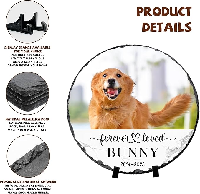 Pet Memorial Gifts, Dog Memorial Stone, Loss of Dog Sympathy Bereavement Remembrance Gifts, Dogs Cats Memory Gift for Pet Lovers, Cemetery Decorations for Grave, Home Decor Memory Picture Frame