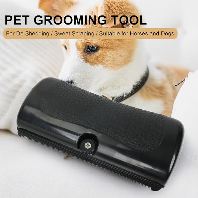YUYTE Pet Deshedding Brush,Deshedding Dog Brush,Ergonomic Pet Grooming Brush for Dogs,Cats,Horses,Remove Knots