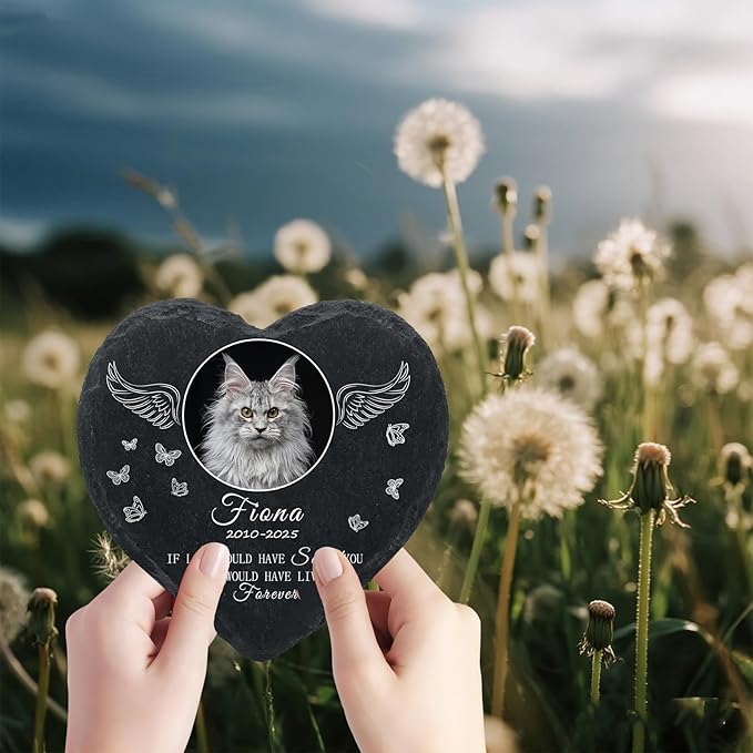 Personalized Cat Memorial Gifts for Loss of Cat, Custom Photo Pet Momorial Stone for Cats, Cat Memorial Sympathy Gift, Cat Passing Away Gifts, Sympathy Gift for Pet Lovers (Style 9)