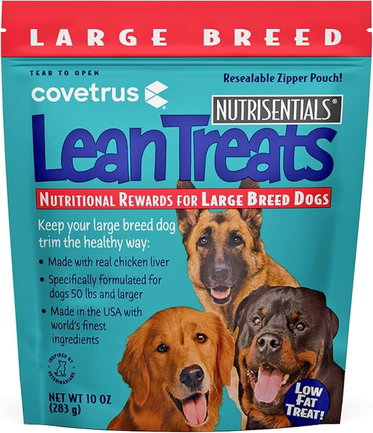 Covetrus Nutrisential Lean Treats for Large Dogs - Soft Dog Treats for Large Dogs - Nutritional Low Fat Bite Size K9 Treats - Chicken Flavor - 10oz - 6 Pack