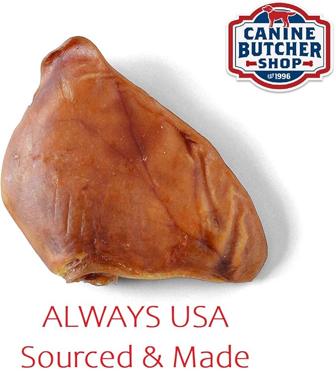 Pig Ears for Dogs Large Made in USA, Sourced in USA Natural Dog Treats, Dog Chew Toys for Aggressive Chewers (18-Pack)