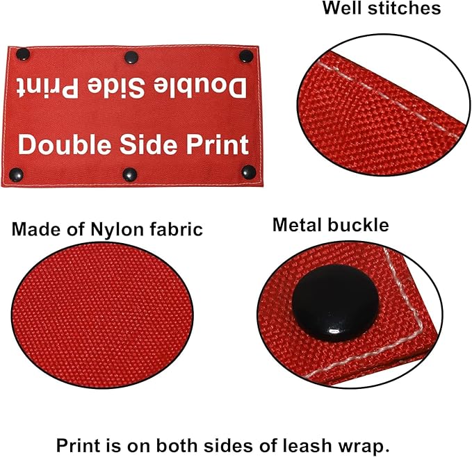 Funny Dog Leash Sleeve in Training Please Don't Approach Dog Leash Wrap Wrap Alert Hanging ID Patch Tag(Don't Approach-Sleeve)
