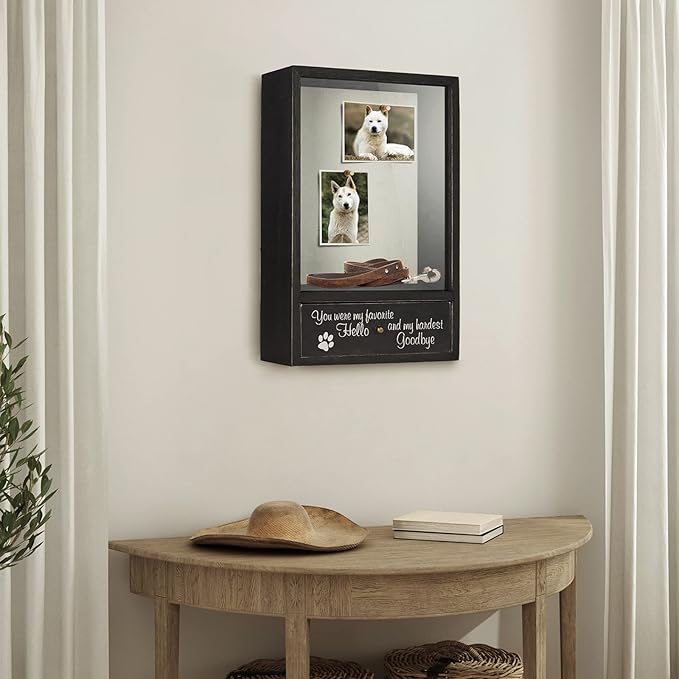 TJ.MOREE Dog Memorial Gifts - You were My Favorite Hello and My Hardest Goodbye Remembrance Picture Frame Shadow Box - Pet Sympathy Gifts for Loss of Dog