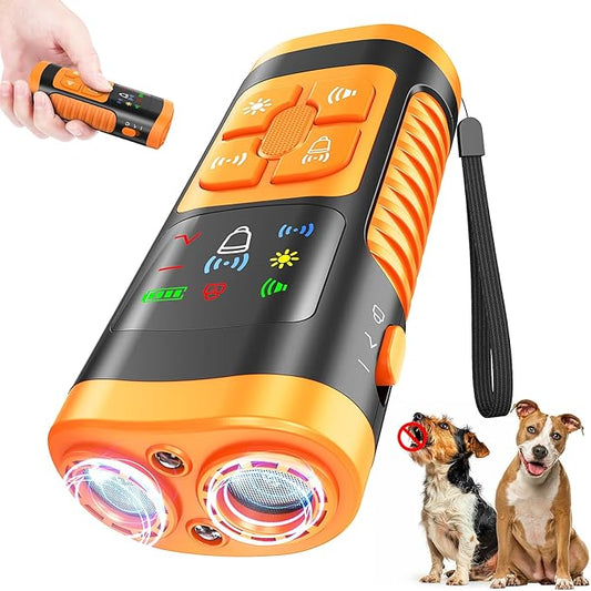 Dog Bark Control Devices - Ultrasonic Anti Barking Deterrent for All Dogs, Pets Gentle Trainer with LCD Screen, 35 ft Range Barkguard Stopper, Portable Humane Behavior Training Tools Indoor Outdoor