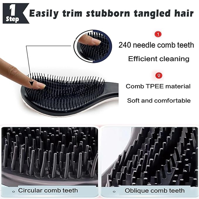YOFANG 2PCS Slicker Brush for Dogs & Pet Comb,Professional Dog Grooming Brush (Goldendoodles,Poodles,Labradoodles) with Round Pins to Effectively Remove Tangles, Knots and Mats Silvery