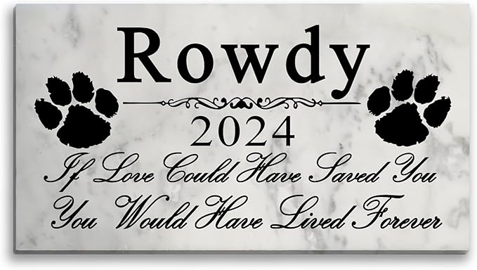 Broad Bay Personalized Dog Pet Memorial Stone Gift Marble Custom Outdoor Garden Plaque or Indoor Grave Marker Headstone If Love Could Have Saved You