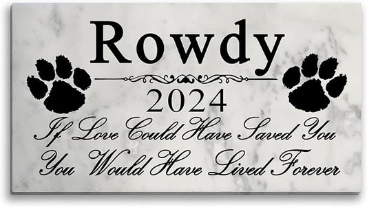Broad Bay Personalized Dog Pet Memorial Stone Gift Marble Custom Outdoor Garden Plaque or Indoor Grave Marker Headstone If Love Could Have Saved You