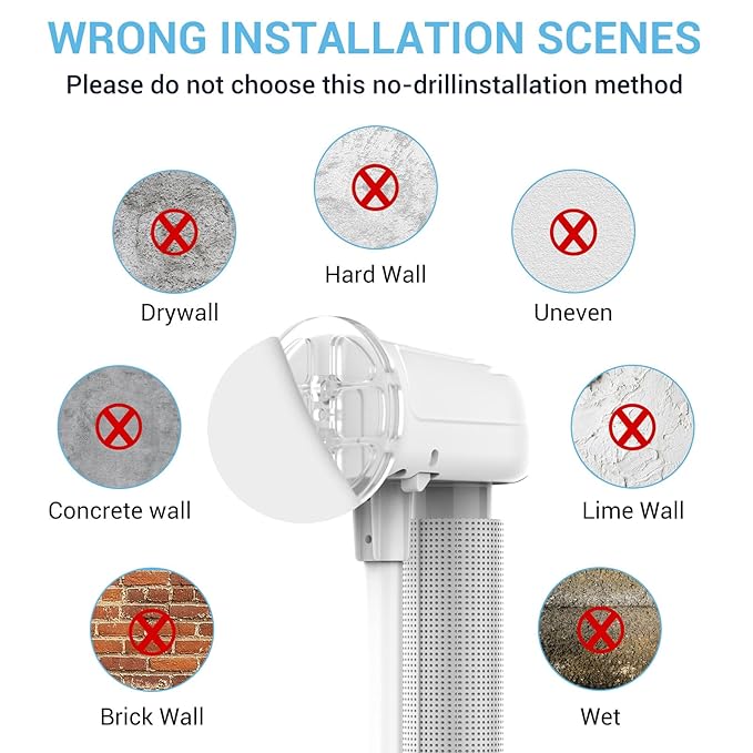 HAMOPY Auto-Lock Retractable Baby Gate Replacement Free-Punch Parts, Original Hardware Set (Including 2 x Latches + 2 x Brackets) Only Fit 55“&71” Auto-Lock Baby Gate(White)