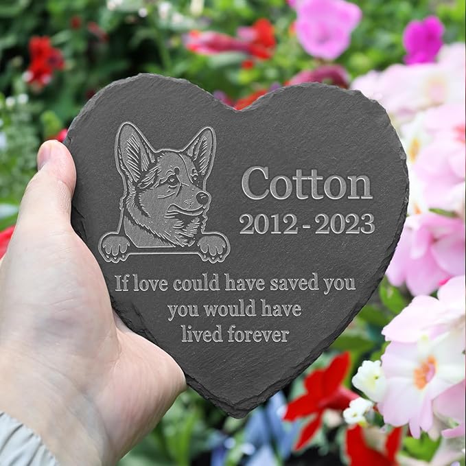 Corgi Memorial Stone, Corgi Outdoor Memorial, Corgi Loss Sympathy Gift, in Memory of Corgi