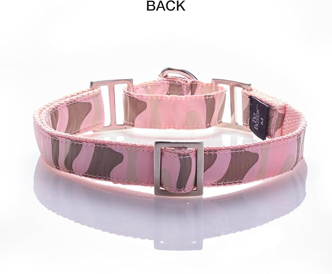 Remy II - The Recycled Ribbon Martingale Adjustable Collar No-Pull Pet Training Collars Dogs, Pink Camo, Medium