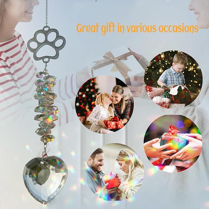 Pet Memorial Suncatcher Iridescent Dog Memorial Gifts, Pet Loss, Pet Sympathy, Thoughtful Dogs and Cats Remembrance, Loss of Dog Sympathy Gift, Rainbow Impressions for Pet Loss, Bereavement Gifts