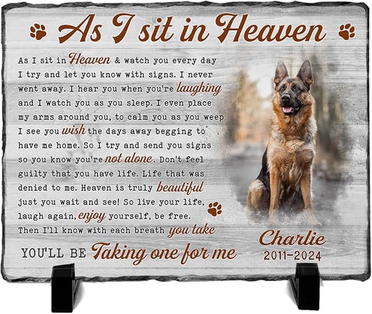 Dog Memorial Gifts for Loss of Dog, Personalized Dog Memorial Stone, Pet Memorial Gifts, Pet Loss Gifts, Pet Memorial Stones, Cemetery Decorations for Grave, Cat Memorial Gifts, Gifts for Cat Lovers
