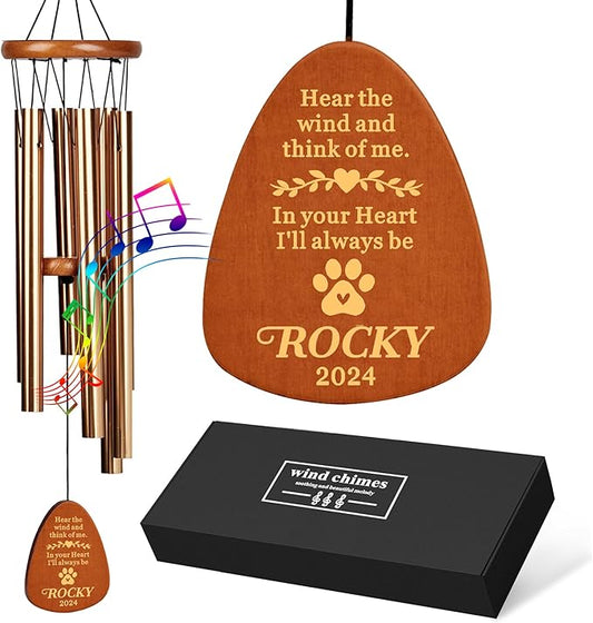 Personalized Dog Memorial Gifts for Loss of Dog, 25.5'' Pet Memorial Gifts for Dogs, Pet Memorial Wind Chimes, Loss of Dogs Sympathy Gift, Pet Passing Away Gift for Loss Loved One(Design 2)