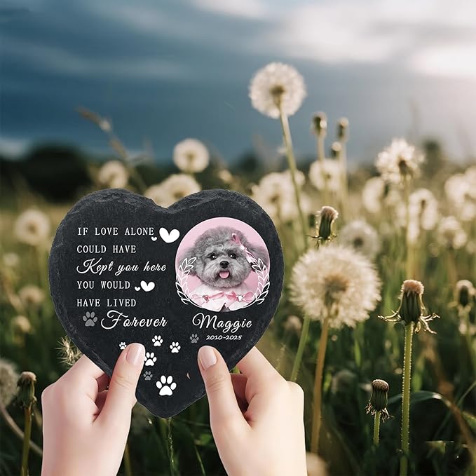 Personalized Dog Memorial Gifts for Loss of Dog, Custom Photo Pet Momorial Stone for Dogs, Cat Memorial Sympathy Gift, Dog Passing Away Gifts, Sympathy Gift for Pet Lovers (Style 12)