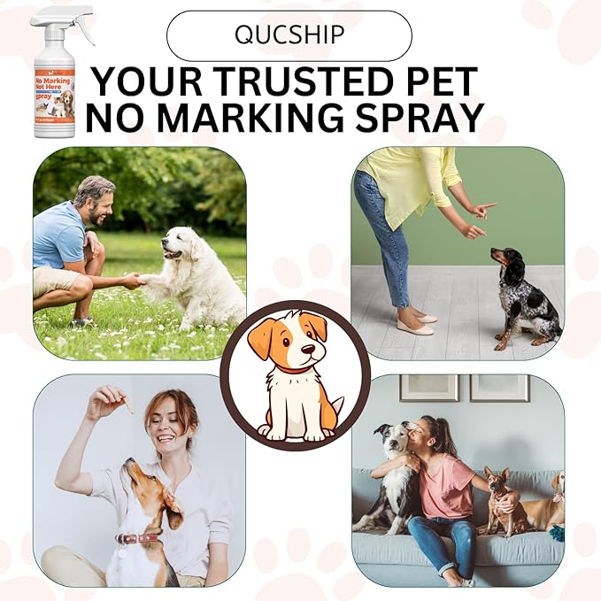 Qucship Dog & Pee Stop Spray – 8oz Dual Action Training Solution - Anti Pee Spray for Dogs Inside - Puppy Pee Spray Training
