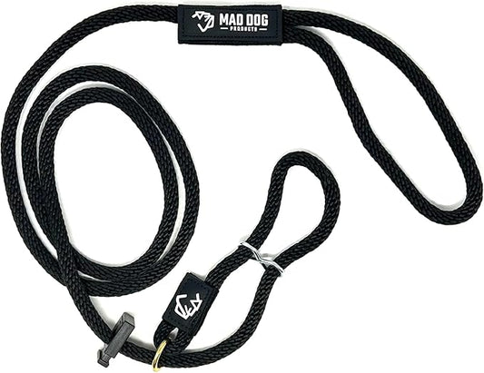 Mad Dog Products Easy Leader Dog Leash 3/8" x 15' Black Signature Rope - Made in USA
