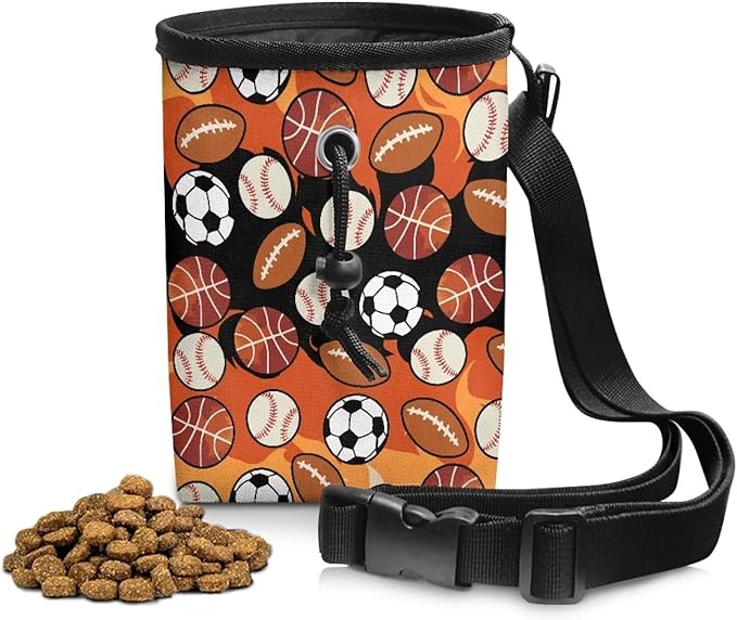 Balls Dog Treat Bag Pet Treat Pouch Versatile Dog Training Treat Pouch Bag Holder for Kibbles, Pet Feed Snack Reward Pocket for Training Doggie Puppy