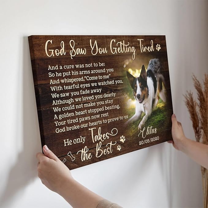 Dem Canvas Personalized Photo Canvas Prints, Pet Memorial Gifts for Dog & Cat Lovers (30x20)