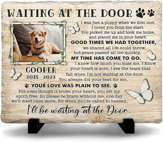Dog Memorial Stone - Thoughtful Customized Stones in Memory of Dogs, Pups - Grief Gifts for Pet Loss, Dog Mom Passing Away - Remembrance Garden Marker, Home Décor