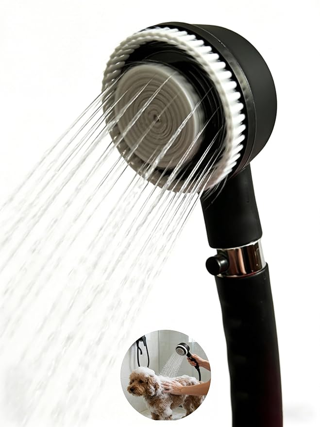 Hydrodynamic (Electric Power-Free) Self-Rotating Pet Bath Brush Pet Brush for Dog & Cat Brush