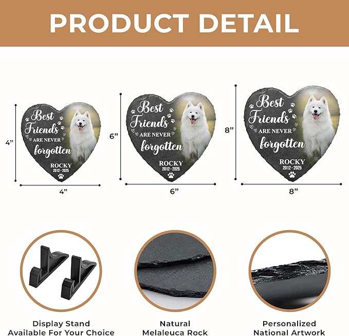 Custom Pet Memorial Stone for Dogs | Personalized Dog Loss Remembrance Plaque with Photo | Beloved Furry Friend Memorial Gift | Thoughtful Pet Loss Condolence Stone Personalized
