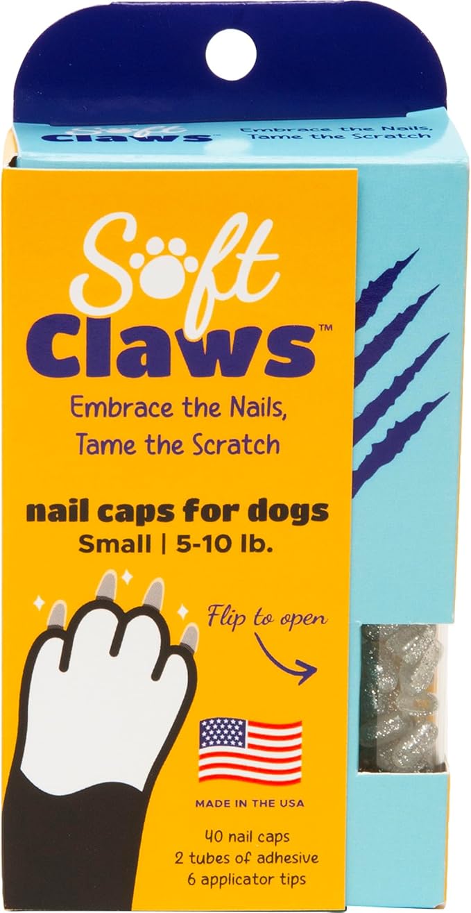 Canine Soft Claws Dog and Cat Nail Caps Take Home Kit, Small, Sparkle Silver