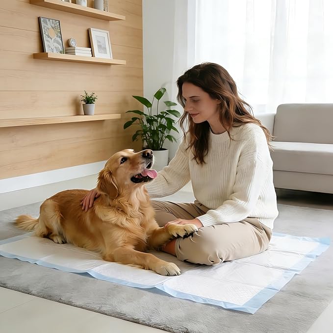 Pee Pads for Dogs Extra Large 30"x36", 50 Count Puppy Pads XXL, Potty Pads for Dogs, Super Absorbent & Leak-Proof, Disposable Training Pads for Puppies, Doggie Pads, Blue