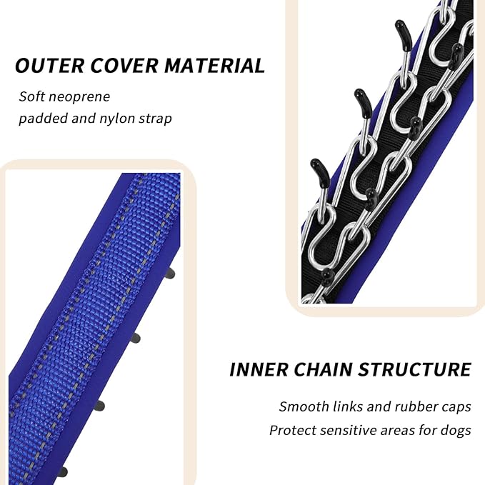 Martingale No Pull Dog Collar for Large Medium Small Dogs, Heavy Duty Nylon Reflective Adjustable Anti Pull Slip Collar with Buckle for Training Walking S Dark Blue