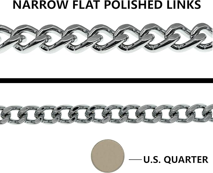 Herm Sprenger Chrome Plated Steel Dog Collar with Flat Narrow Links 4.0mm and Two O-Rings Choke Chain | Medium Large Dogs Professional Training Collar Correction Chain Made in Germany (28in (70cm))