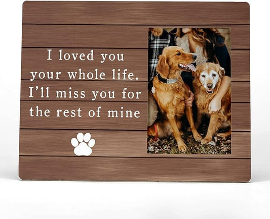 FONDCANYON Pet Memory Picture Frame - Dog & Cat Memorial Photo Frames, Sympathy Gifts for Loss of Pet (4x6 Inch)
