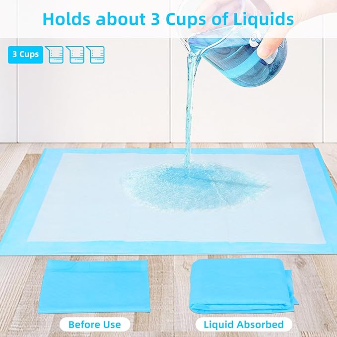 Super Absorbent Waterproof Dog and Puppy Pet Training Pad, Housebreaking Pet Pad, 50-Count Small-Size, 17.1’’X23.6’’, Blue