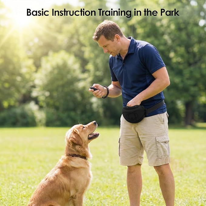 Dog Treat Pouches for Pet Training - Magnetic Auto-Close Dog Training Treat Pouch with Belt & Clicker, Portable Hands-Free Pet Treat Bag for Walking, Easy to Clean & Avoid Spills
