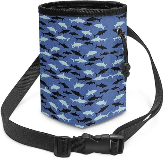 Sharks Walking Bag Weather-Proof Dog Treat Pouch Best Hiking Toys Pack Dog Treat Carrier Holder Behavior Aids for Puppy Travel or Outdoor Use