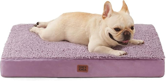 EHEYCIGA Orthopedic Medium Dog Beds for Small Dogs with Removable Washable Cover for Crate, Fog Purple, 30x20