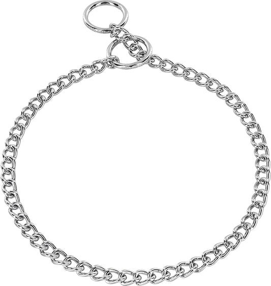 Herm Sprenger - Chrome Plated Steel Dog Training Collar - Narrow Round Links Slip Dog Chain - for Small Medium Large Dogs - Professional Training Collar - Made in Germany (30 inches (75 cm))