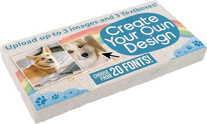 Personalized Pet Memorial Stones, 6x12 Create Your Own Pet Grave Markers as Keepsake or Pet Remembrance, Pet Loss Gifts for Bereaved Pet Owners, DIY Personalized Pet Memorial Limestone (Design 4)