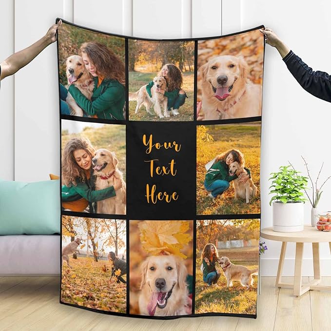 Artsadd Photo Custom Throw Blankets for Dog Cat Pet Memory,Dog Memorial Blanket Personalized with Loving Remembrance Gift for Family and Friends Dogs Name Customized Fleece Throw Blanket