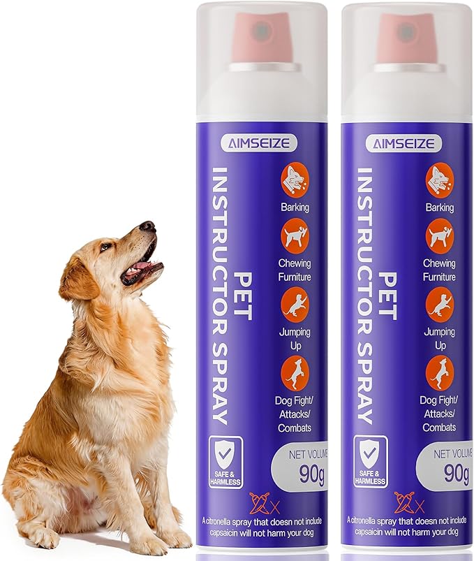 Dog Training Spray with Citronella: 90ml Humane Dog Corrector Spray for Barking, Jumping & Chewing, Dog Behavior Correction Spray for Medium & Large Dogs